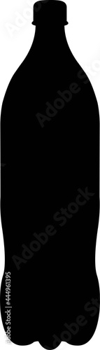 Vector illustration of black silhouette of a soda bottle