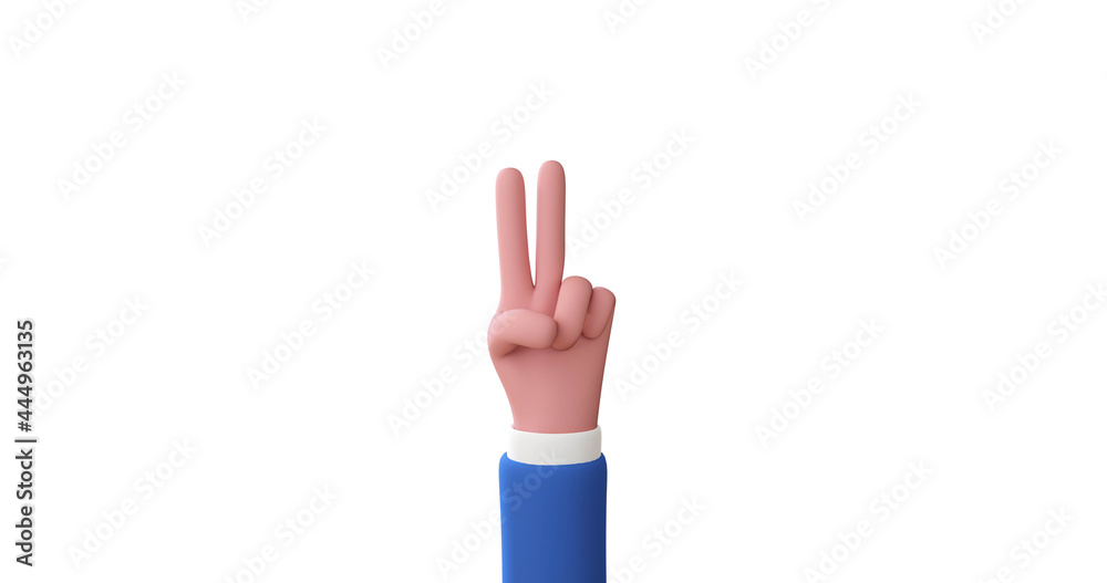 3d render hand victory finger , concept fighting. 3d render hand victory finger , concept fighting.