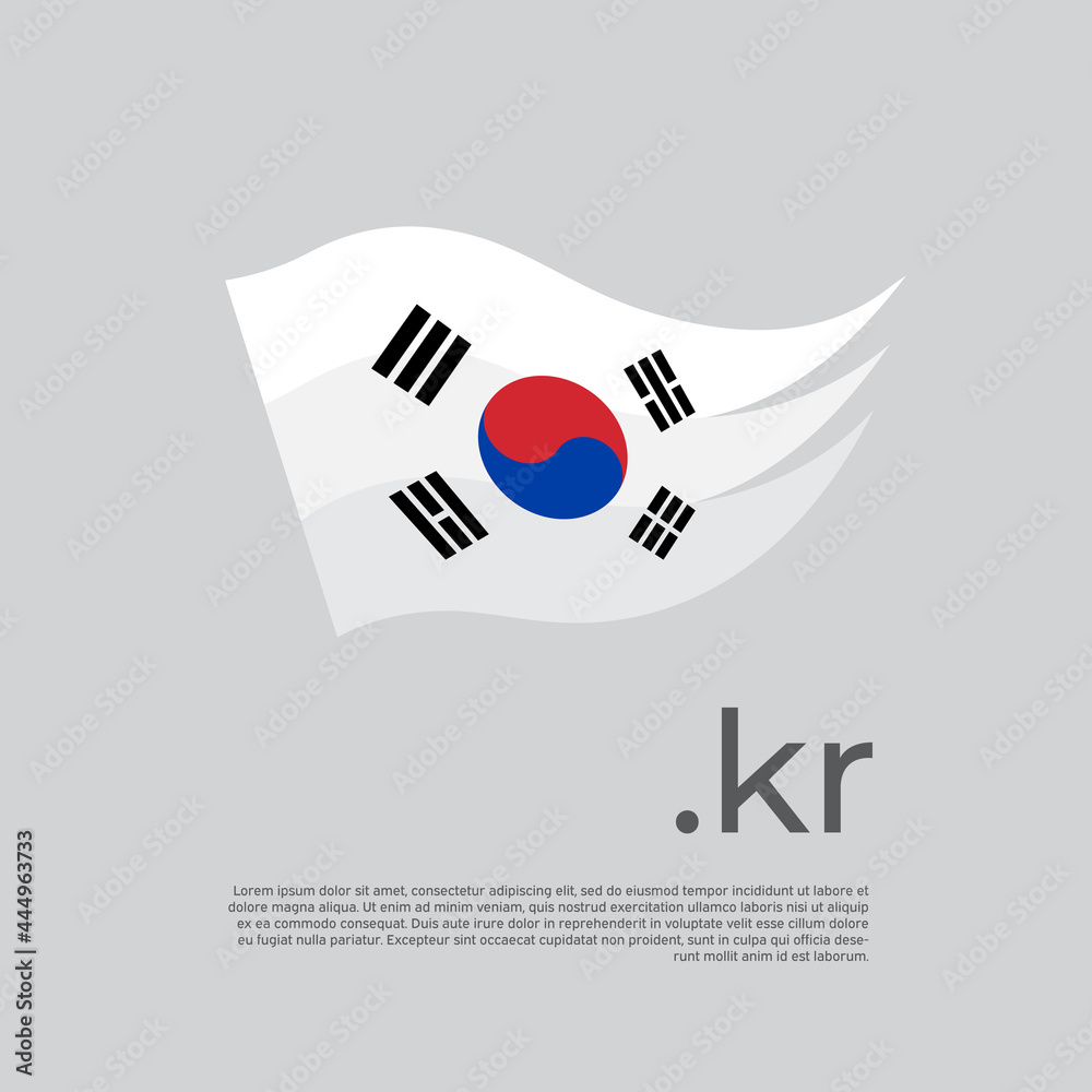 South Korea flag. Stripes colors of the south korean flag on a white