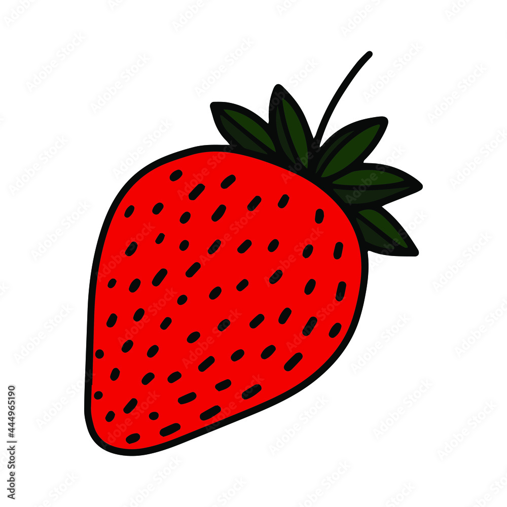 Vector strawberry isolated on white background. Cute red berry. Doodle style. Vector strawberry isolated on white background. Cute red berry. Doodle style.