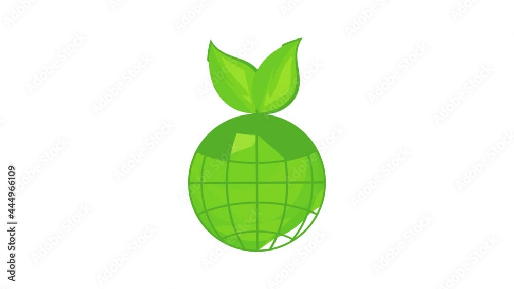 Green planet icon animation cartoon best object isolated on white background Green planet icon animation cartoon best object isolated on white background