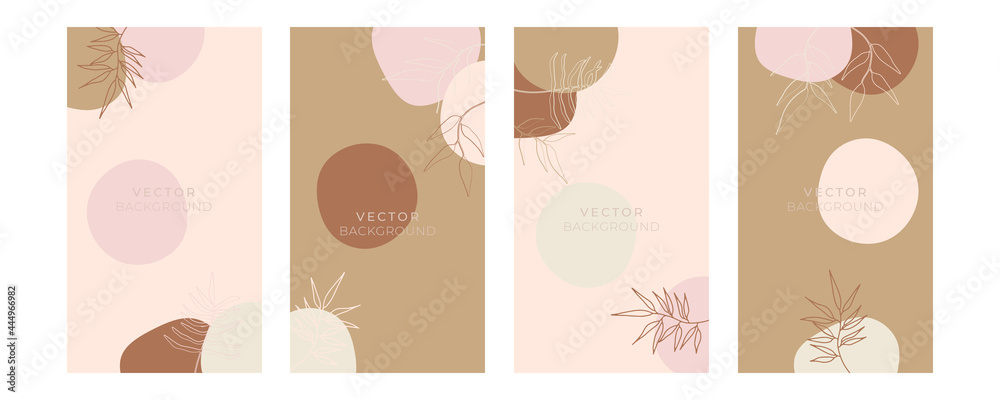 Abstract organic background vector. Earth tone minimal style wallpaper with foliage line art floral and botanical leaves, Organic shapes. Vector background for cover, banner, poster, Web and packaging Abstract organic background vector. Earth tone minimal style wallpaper with foliage line art floral and botanical leaves, Organic shapes. Vector background for cover, banner, poster, Web and packaging