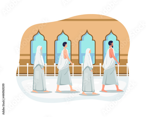 Muslims doing Islamic hajj pilgrimage