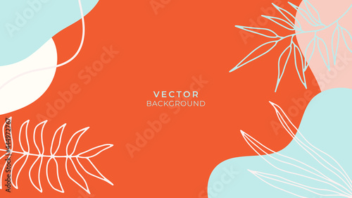 Modern elegant abstract universal background templates. Minimalist aesthetic. Trendy bohemian abstract square art templates with floral and geometric elements. Fashion backgrounds. Boho style banner