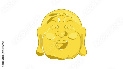 Budha head icon animation cartoon best object isolated on white background photo