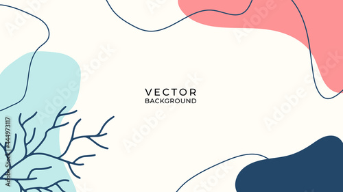 Vector set of abstract creative backgrounds in minimal trendy style. Trendy abstract square art templates with floral and geometric elements. Suitable for social media posts, mobile apps, banners art