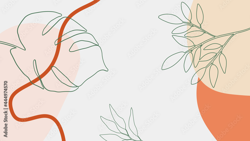 Abstract organic background vector. Earth tone minimal style wallpaper with foliage line art floral and botanical leaves, Organic shapes. Vector background for cover, banner, poster, Web and packaging Abstract organic background vector. Earth tone minimal style wallpaper with foliage line art floral and botanical leaves, Organic shapes. Vector background for cover, banner, poster, Web and packaging