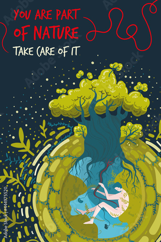 Conceptual poster on ecological and nature protection theme.