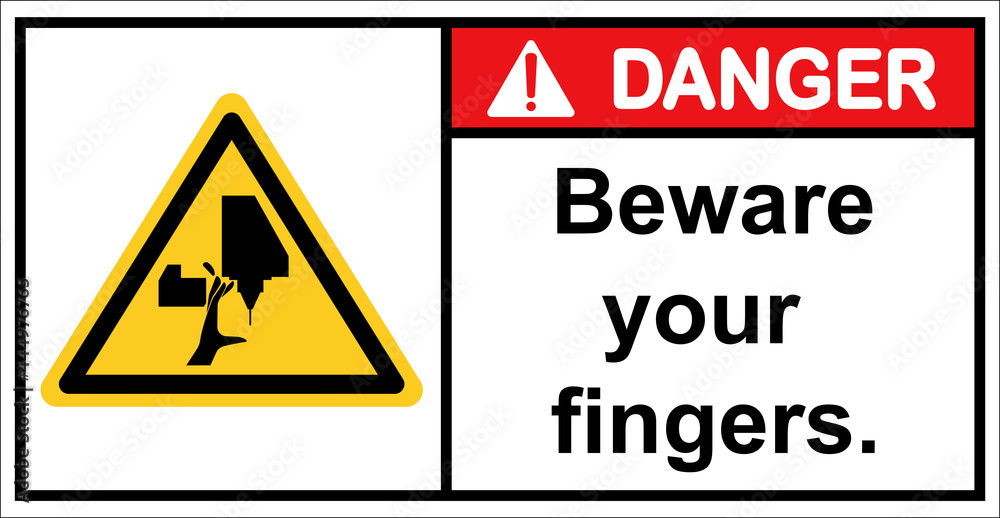 Beware of the dangers of CNC machines.,Danger sign. Beware of the dangers of CNC machines.,Danger sign.