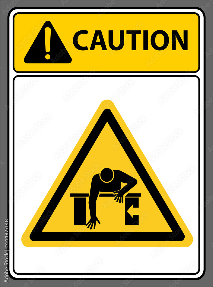 Be careful of getting compressed on your arm.,Caution sign Be careful of getting compressed on your arm.,Caution sign