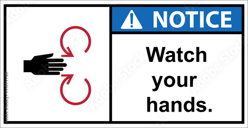 Beware of the danger of spindle rotation.,Notice Sign