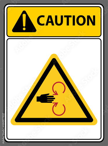 Beware of the danger of spindle rotation.,Caution Sign