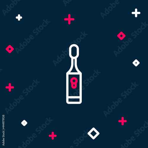 Line Electric toothbrush icon isolated on blue background. Colorful outline concept. Vector