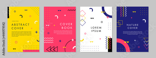 Set of abstract geometric memphis templates. Universal cover Designs for Annual Report, Brochures, Flyers, Presentations, Leaflet, Magazine.