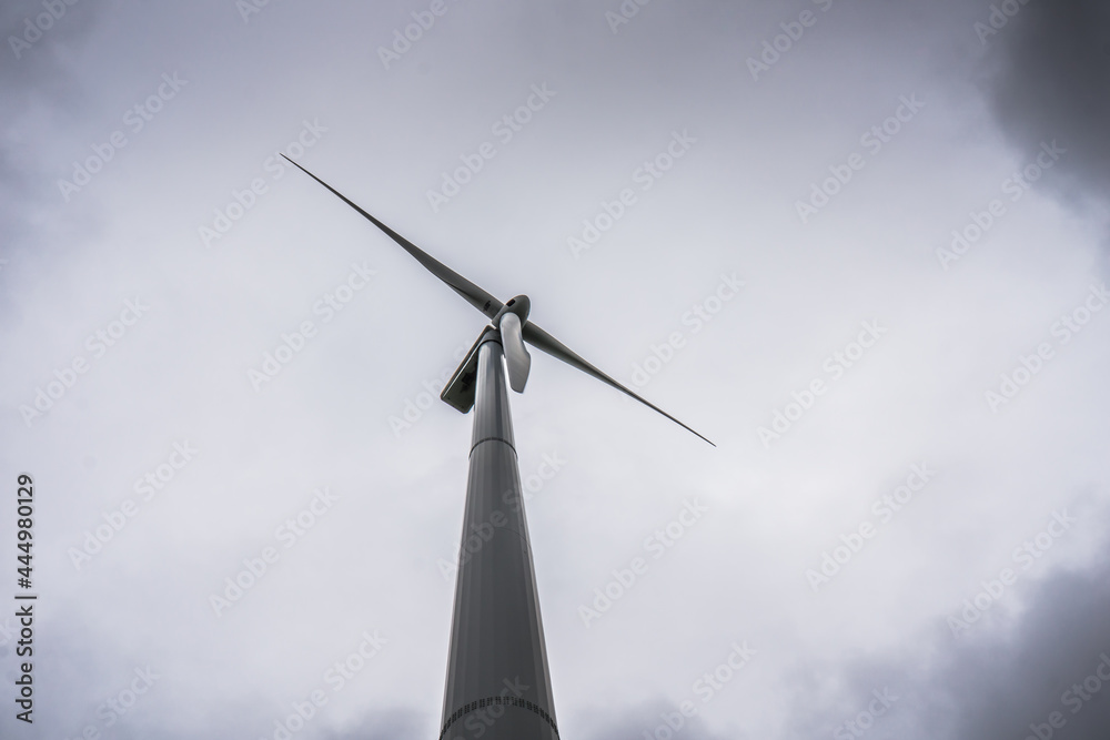 Low angle shot on a wind turbine from the Cap Chat windfarm, in Gaspesie (Quebec, Canada) Low angle shot on a wind turbine from the Cap Chat windfarm, in Gaspesie (Quebec, Canada)