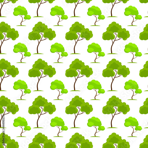 seamless pattern with different trees, vector illustration