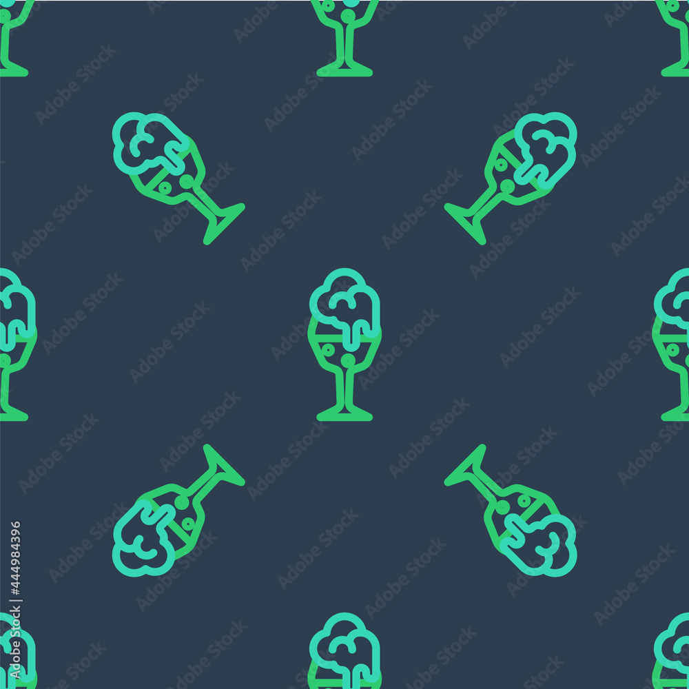 Line Glass of beer icon isolated seamless pattern on blue background. Vector Line Glass of beer icon isolated seamless pattern on blue background. Vector