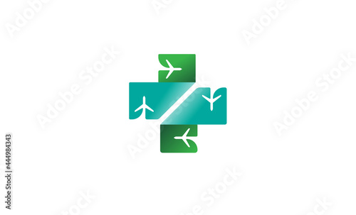 Free Download Medical Cross Hospital Plane Aircraft logo design - GFXLoad