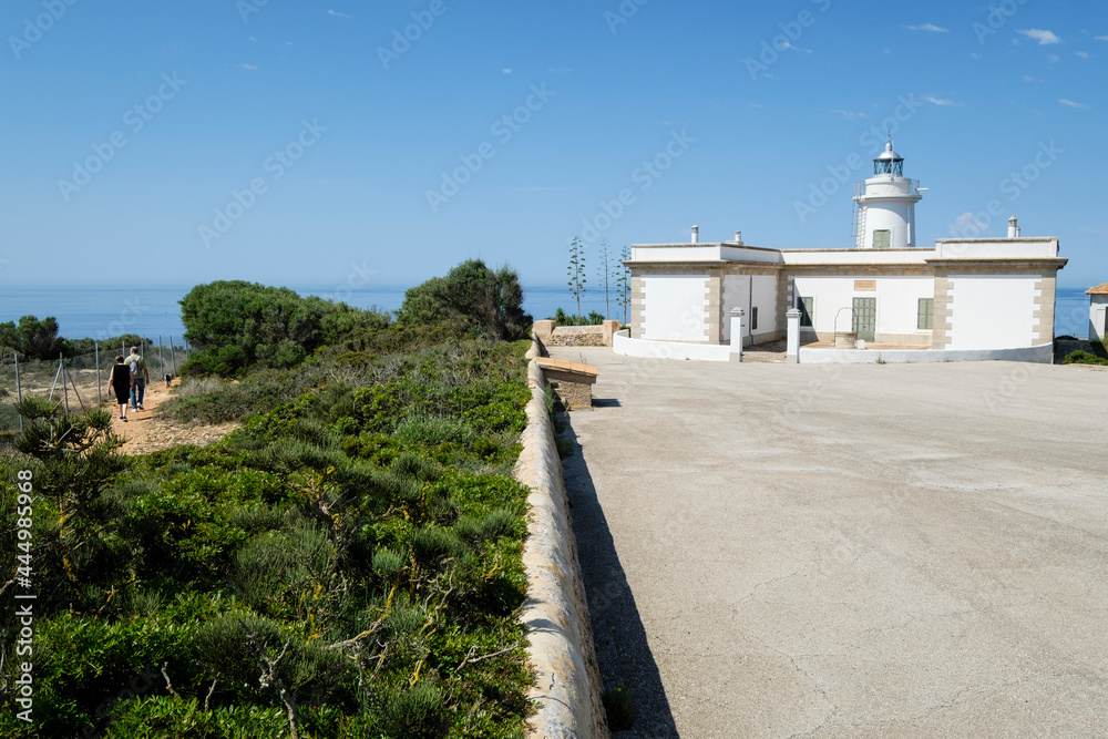 Cap Blanc lighthouse, Llucmajor, Mallorca, Balearic Islands, Spain