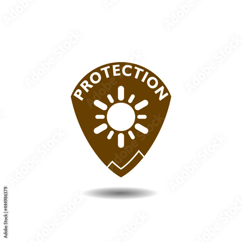 Preventing sun exposure icon with shadow