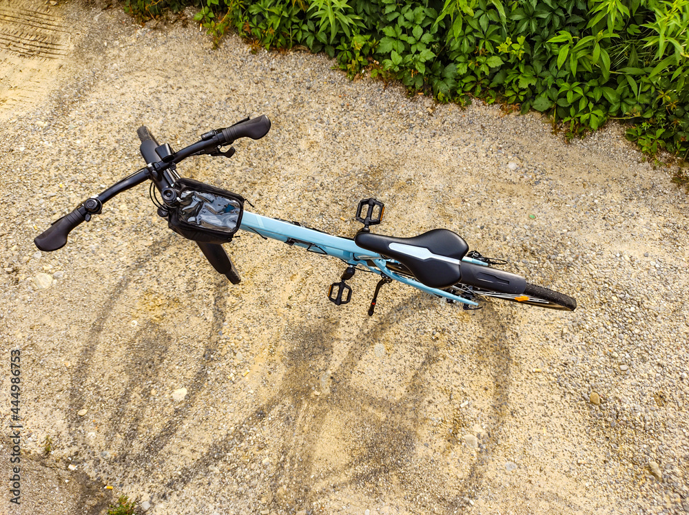 Obraz premium Top view of a bicycle