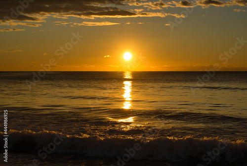 Cloudy sunrise on a beach in Benicasim