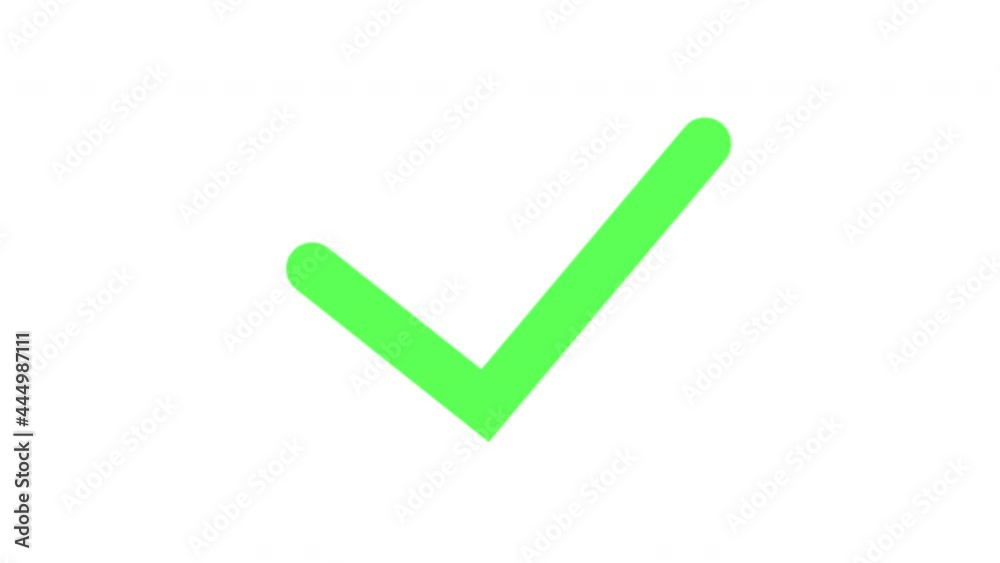 Animation of Check Mark Sign. 4k Motion Graphics. Sign on White Background