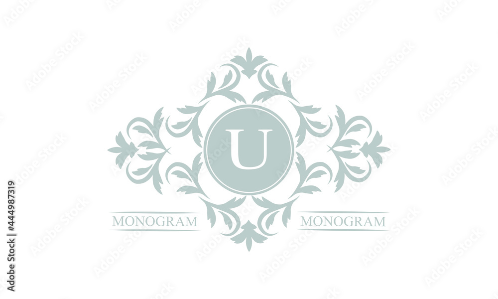 Luxury logo template in vector for restaurant, royalty, boutique, cafe, hotel, heraldry, jewelry, fashion with exquisite letter U. Luxury logo template in vector for restaurant, royalty, boutique, cafe, hotel, heraldry, jewelry, fashion with exquisite letter U.