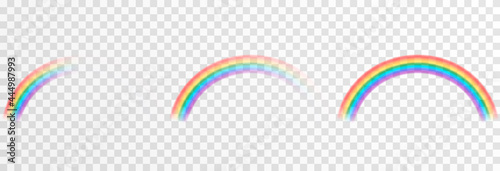 Vector rainbow on isolated transparent background. Effect after rain. Rainbow PNG. photo