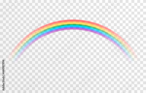 Vector rainbow on isolated transparent background. Effect after rain. Rainbow PNG.