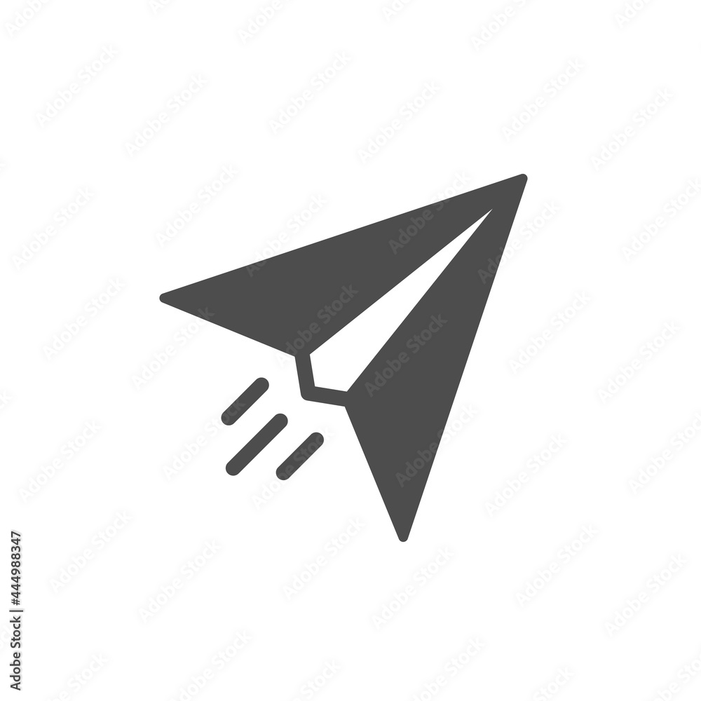 Paper airplane glyph icon or aviation concept Paper airplane glyph icon or aviation concept