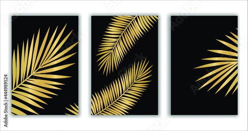 Vector Image Illustration of a frame with golden coconut leaf decoration © sure