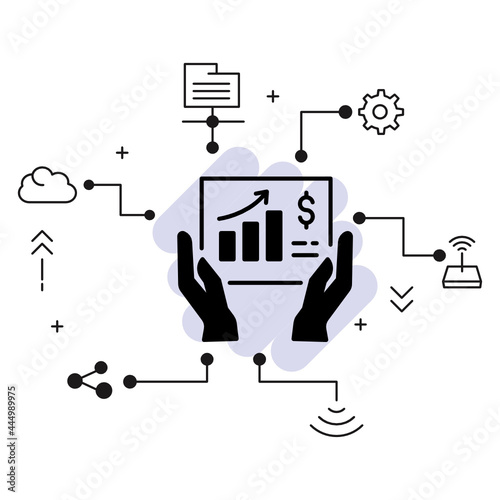 Analytical Report Concept, website traffic stats vector Glyph icon design, Cloud computing and Internet hosting services Symbol,