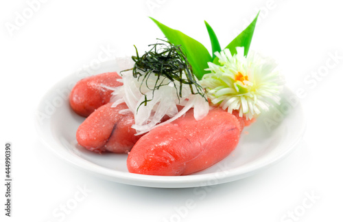 Mentaiko Japanese Tara Cod Roe style ontop Slice Onion and Seaweed Good taste