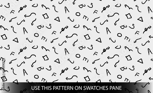 hand scribble pattern Vector Illustration Background For Scrapbook, Flyers, Posters, Web, Greeting Cards. Vector eps CC