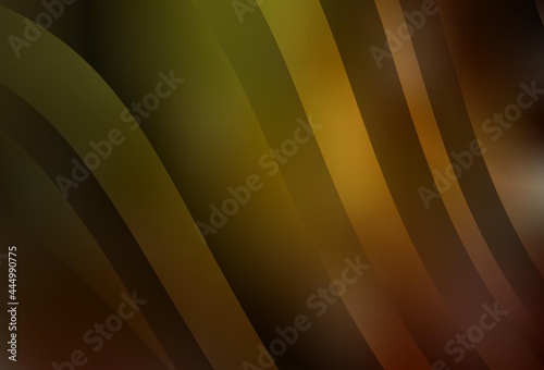 Dark Green, Yellow vector pattern with wry lines.