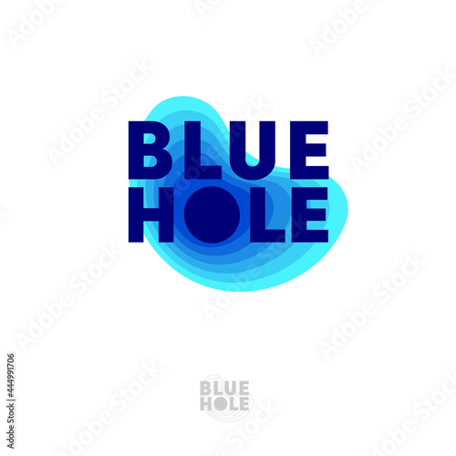 Blue Hole emblem. Diving logo. Diving, free diving dive gear emblem. Emblem for business, sport, internet, online shop, label or packaging.