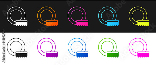 Set Washing dishes icon isolated on black and white background. Cleaning dishes icon. Dishwasher sign. Clean tableware sign. Vector