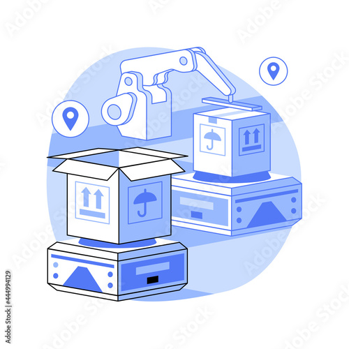 Warehouse robotization abstract concept vector illustration.