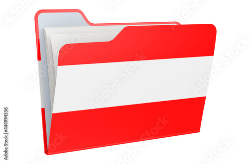 Computer folder icon with Austrian flag. 3D rendering