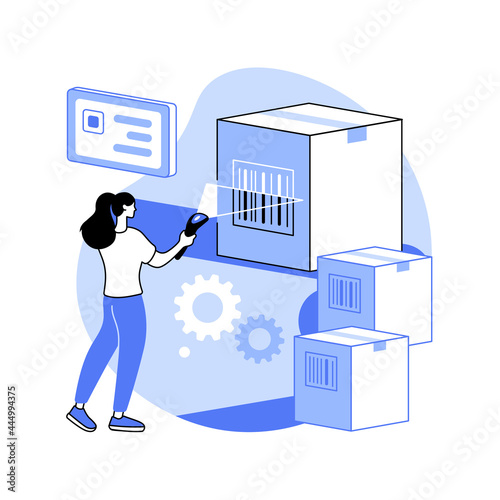 Barcode scanning abstract concept vector illustration.