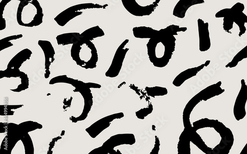 Seamless organic grunge pattern. Abstract background with brush strokes. Hand drawn texture. Modern graphic design.