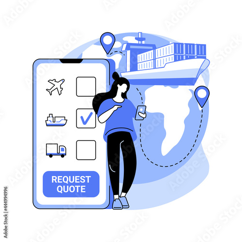 Freight quote request abstract concept vector illustration.