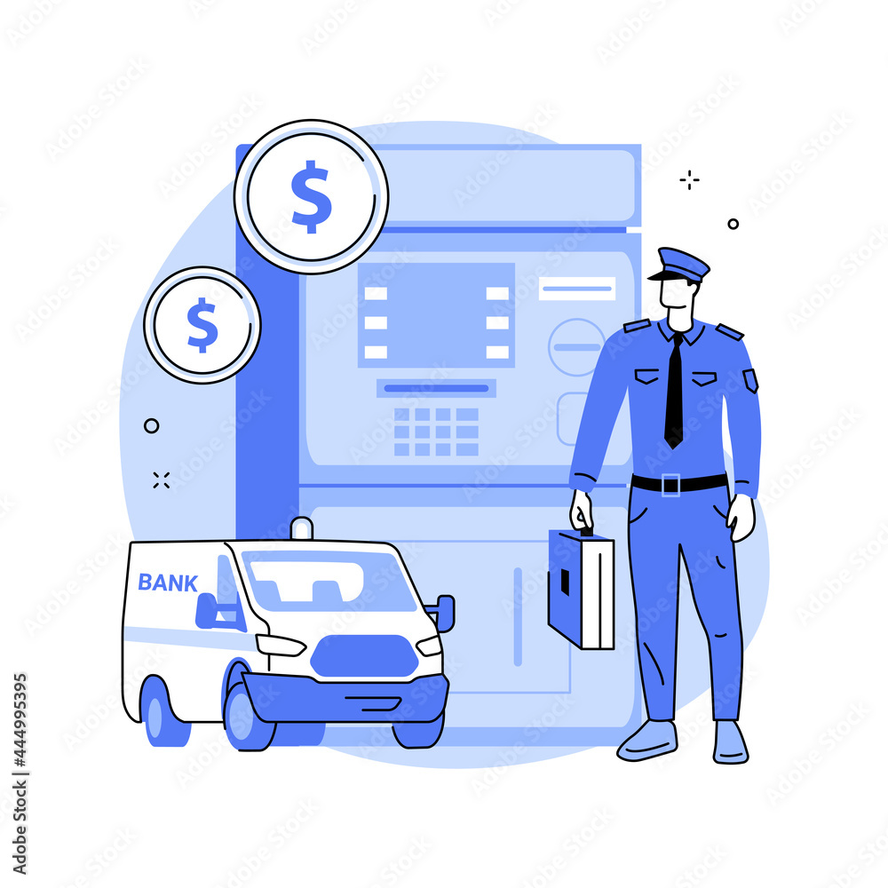 Cashintransit abstract concept vector illustration. Stock Vector