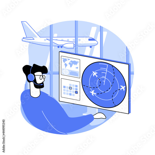 Air traffic control abstract concept vector illustration.