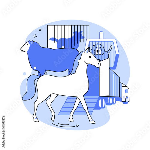 Transport of animals abstract concept vector illustration.