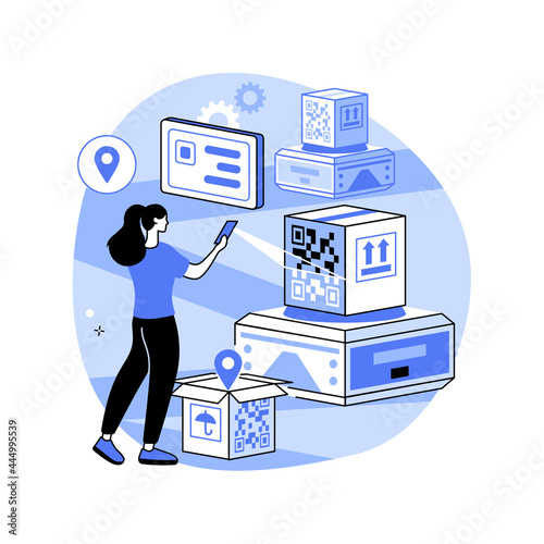 QR code abstract concept vector illustration.