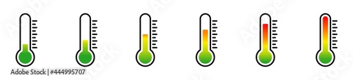 Thermometer icon set. temperature symbol, temperature sign. vector illustration photo