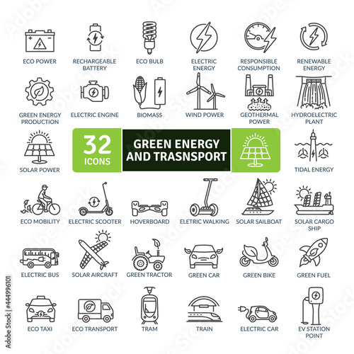 Ecological Concept Icons Pack. Thin line icons set. Flat icon collection set. Simple vector icons