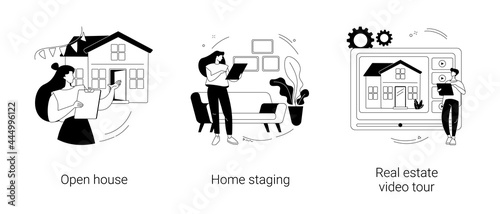 Home for sale abstract concept vector illustrations.